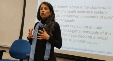 Woman teaching in classroom