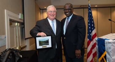 President Hall at Boy Scouts event