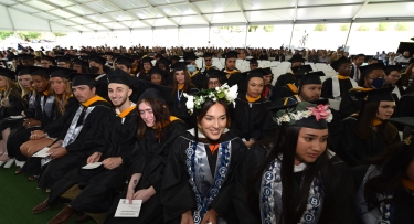 students at commencement