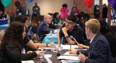 Mercy University students at Speed Networking Career Fair