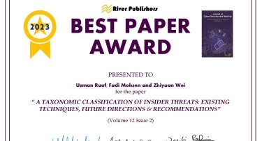 Best Paper Award from Journal of Cybersecurity & Mobility awarded to Mercy University faculty and student's research paper