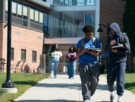 Students walking