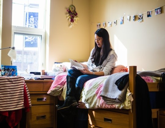 student in dorm