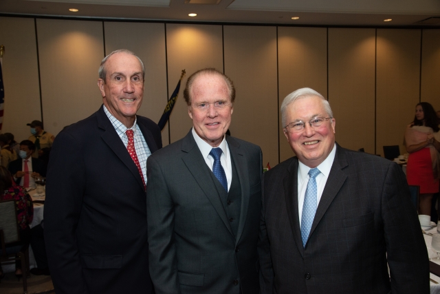 President Hall at Boy Scouts event with guests